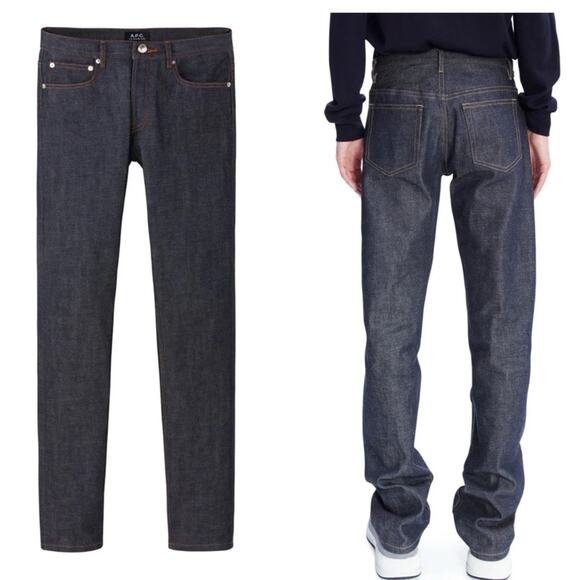 A.P.C. Petit New Standard Straight Jeans Dark Wash Japanese Selvedge Size 25 - Picture 1 of 12